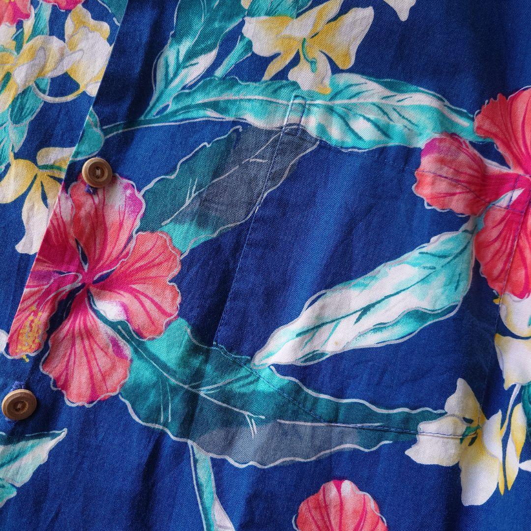 80s LLBEAN ×Paradise found cotton aloha shirts L