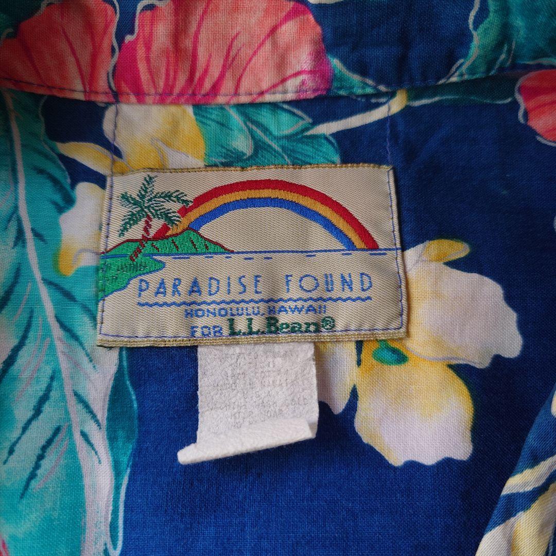 80s LLBEAN ×Paradise found cotton aloha shirts L
