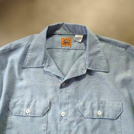 80s DEADSTOCK BIGBEN chambray shirts XL