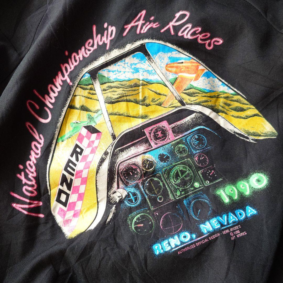 90s flight graphic blouson L USA