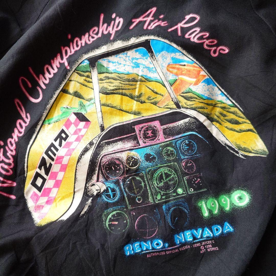 90s flight graphic blouson L USA