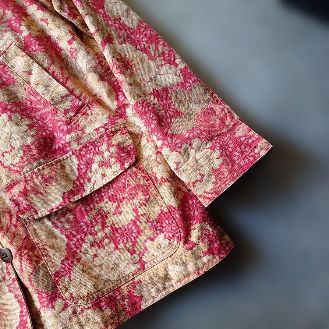 LLBEAN 80sflower Hunthing jacketW-L