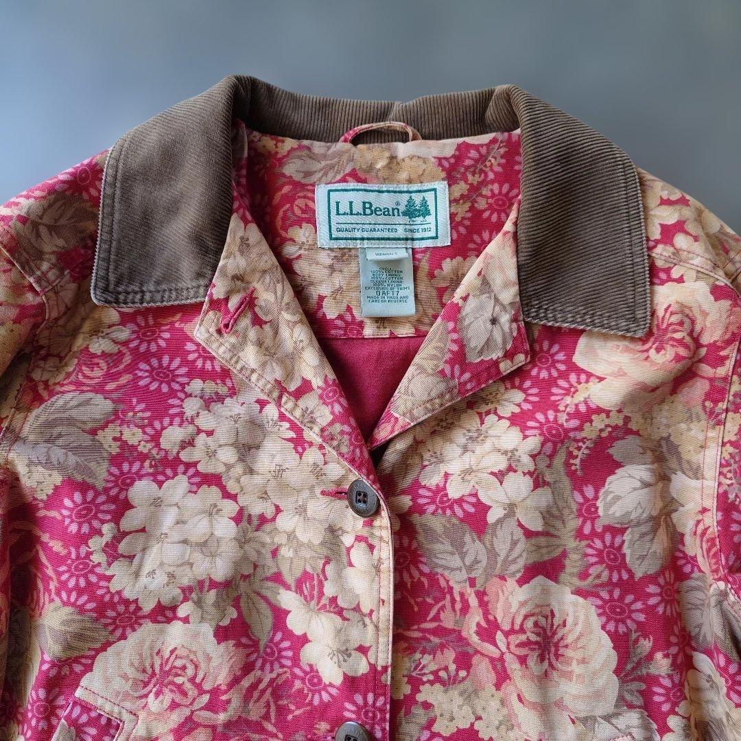 LLBEAN 80sflower Hunthing jacketW-L
