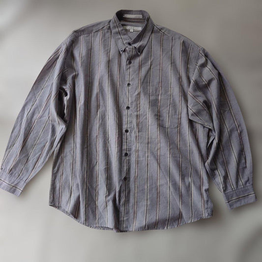80s perryellis bd stripe shirts L