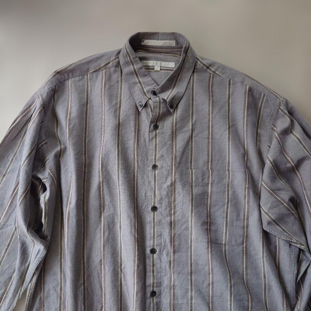 80s perryellis bd stripe shirts L
