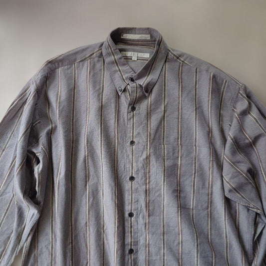 80s perryellis bd stripe shirts L