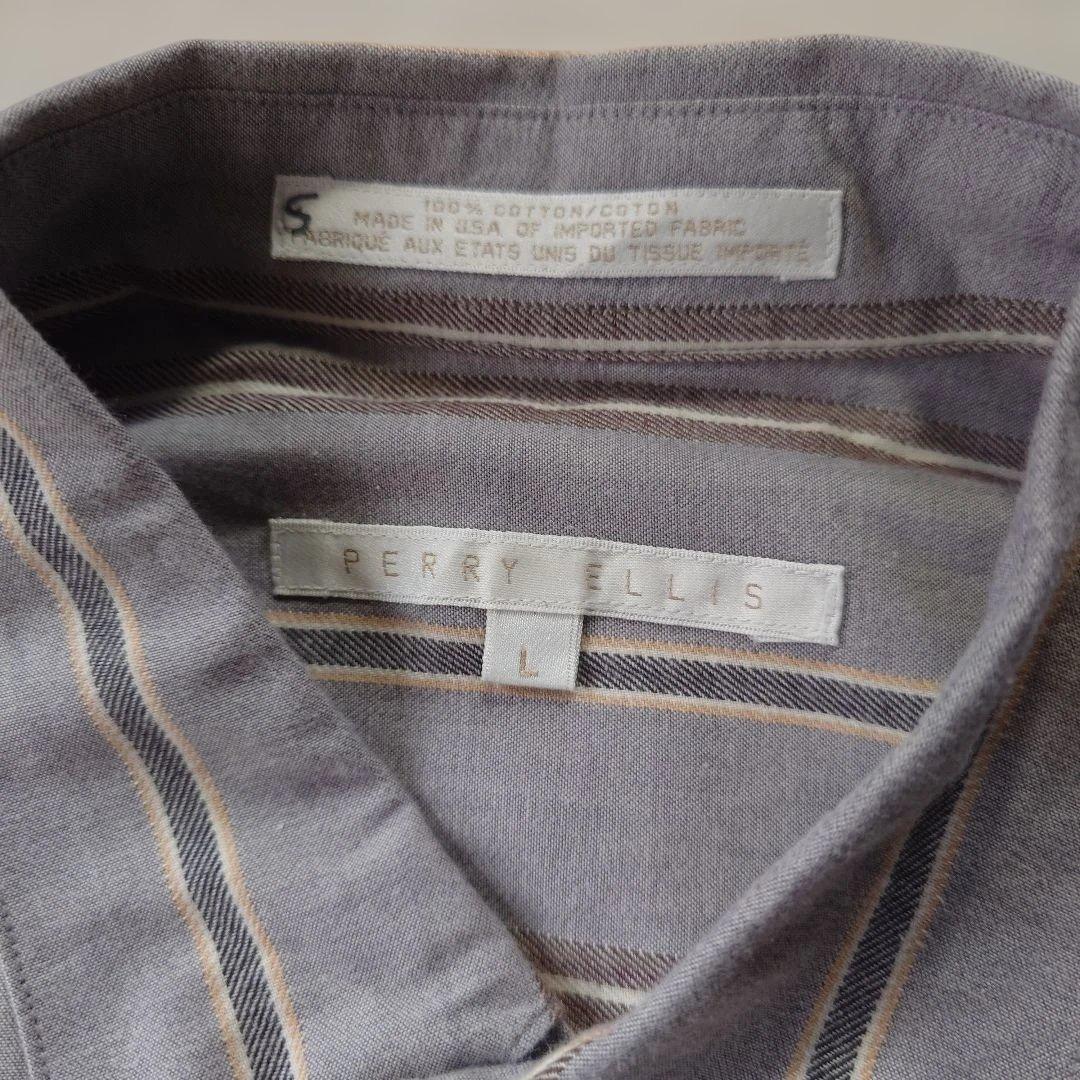 80s perryellis bd stripe shirts L