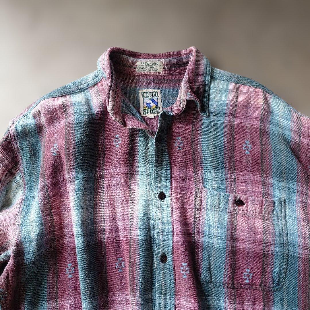 TT&CO ombre check shirts L