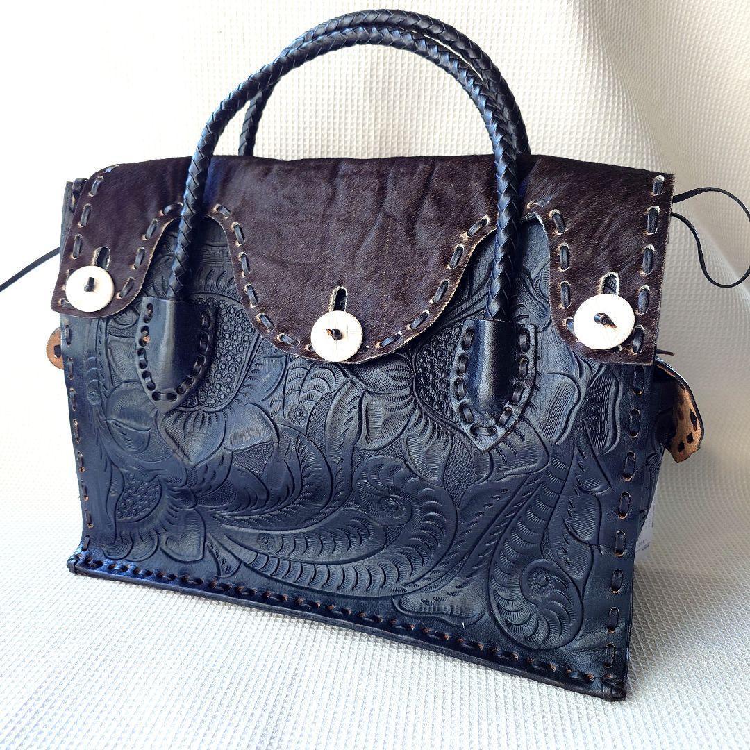 carvingtribes leather handbag  カービングトライブスレザー　ハンドバッグ　ハラコ
