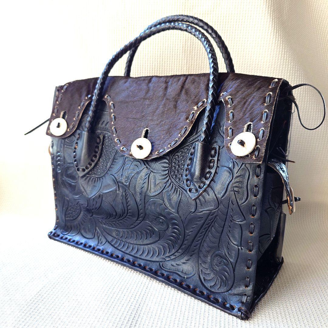 carvingtribes leather handbag  カービングトライブスレザー　ハンドバッグ　ハラコ