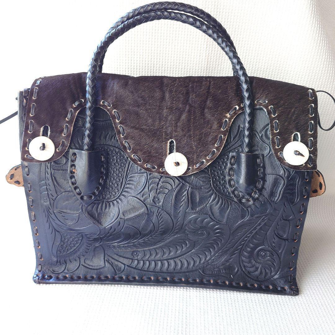 carvingtribes leather handbag  カービングトライブスレザー　ハンドバッグ　ハラコ