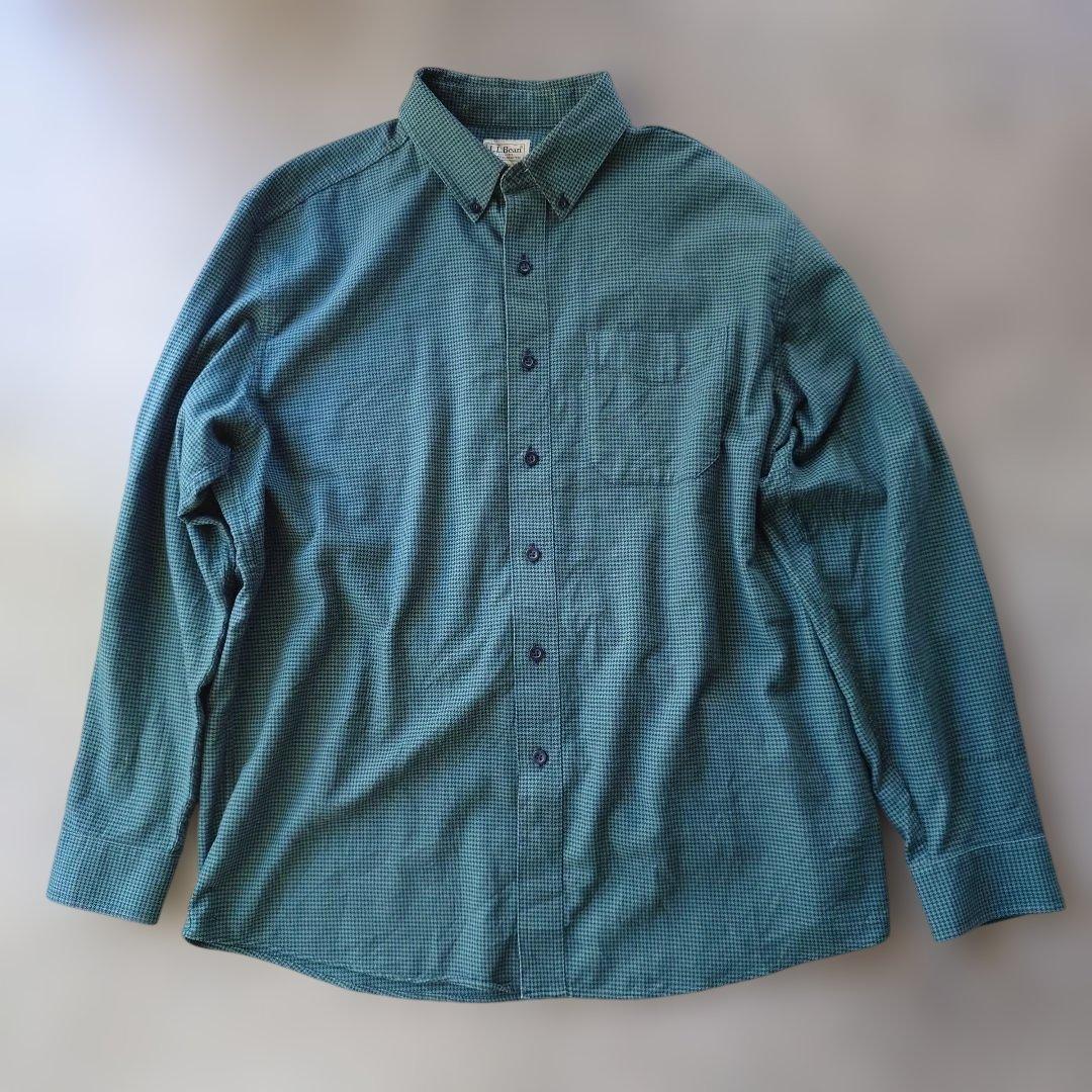 LLBEAN 90s houndtooth shirts L