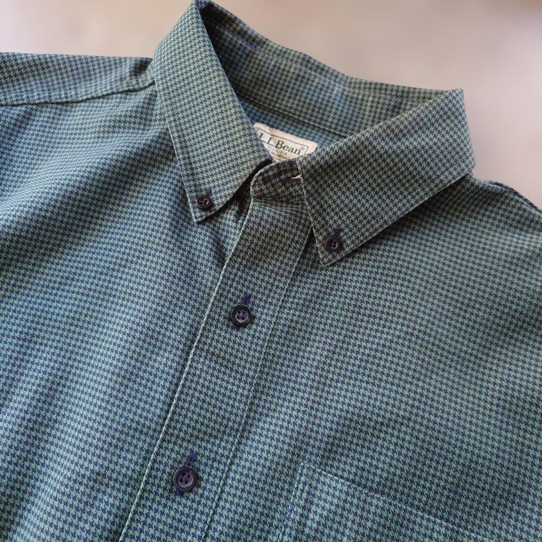 LLBEAN 90s houndtooth shirts L