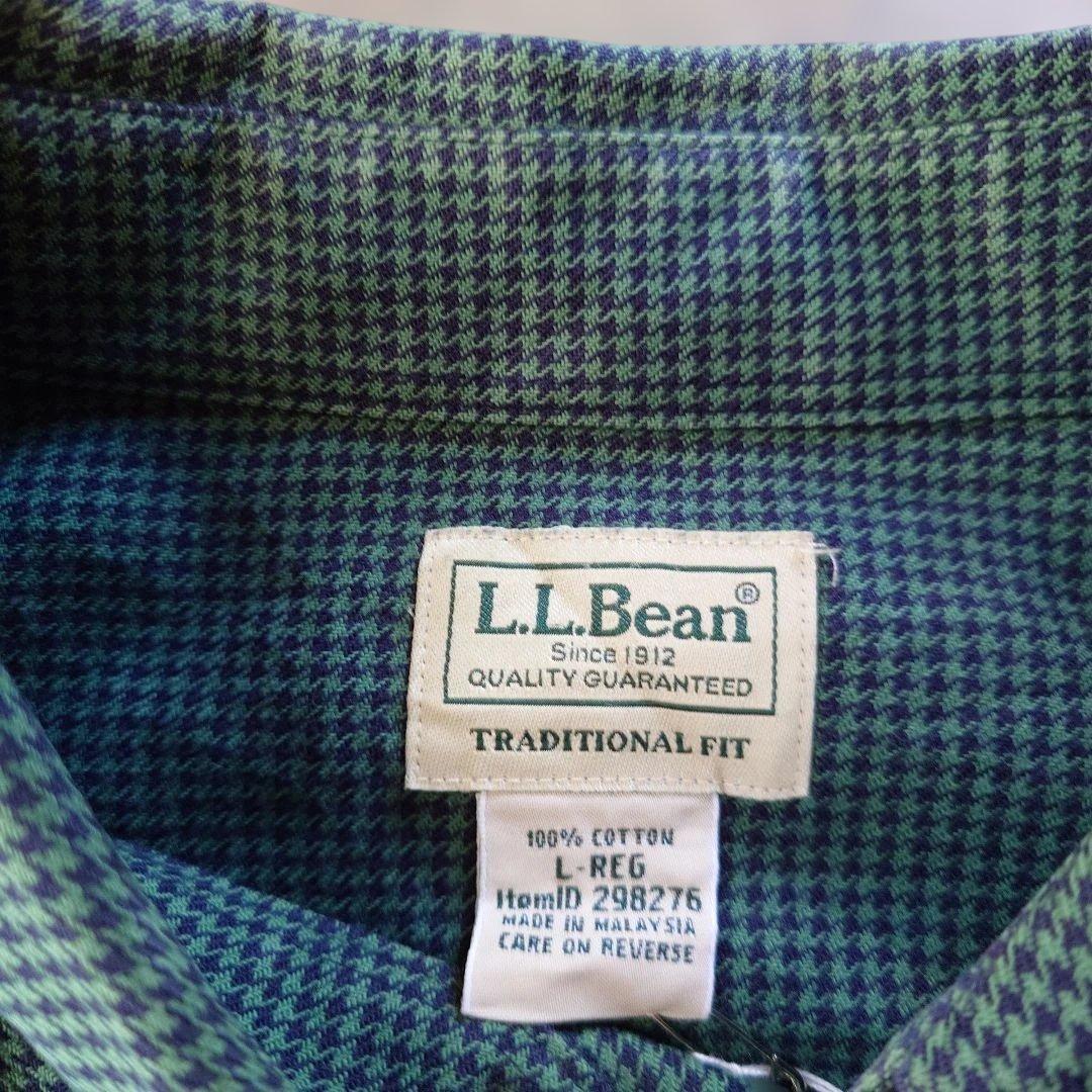 LLBEAN 90s houndtooth shirts L