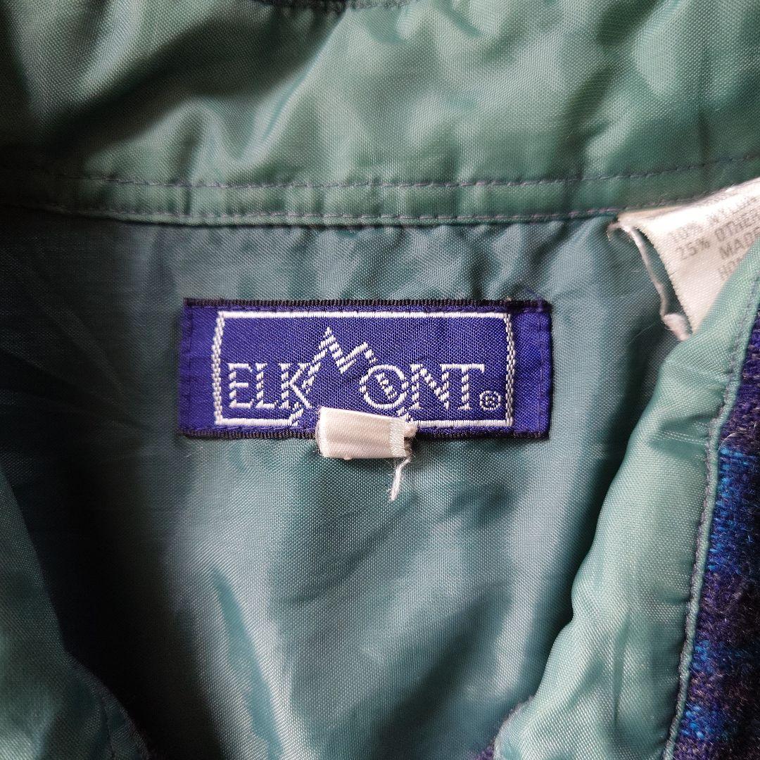 80s ELKMONT wool check board shirts XL