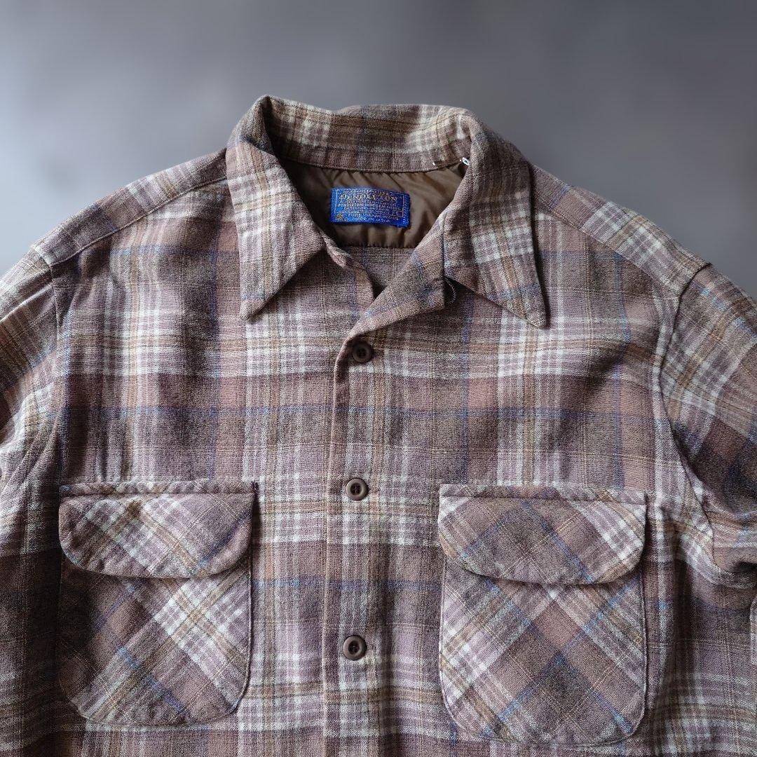 80s PENDLETON check board shirts L