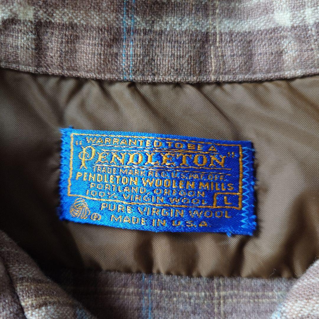 80s PENDLETON check board shirts L