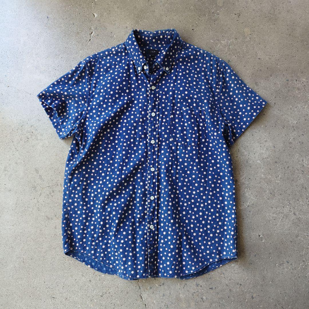 J.CREW indigo star ss shirts L
