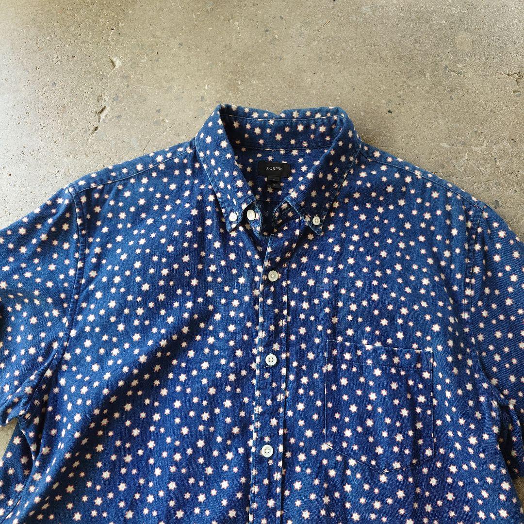 J.CREW indigo star ss shirts L
