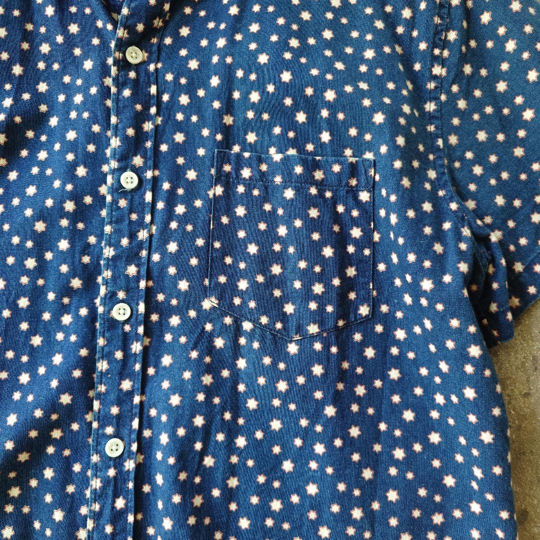 J.CREW indigo star ss shirts L
