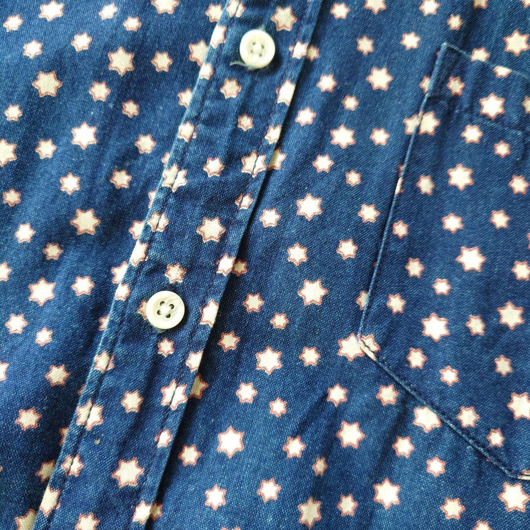 J.CREW indigo star ss shirts L