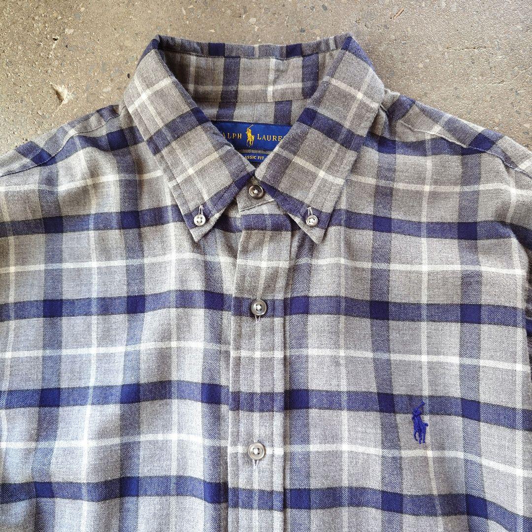 POLO RALPHLAUREN　ポロラルフローレン　ネルシャツ　L