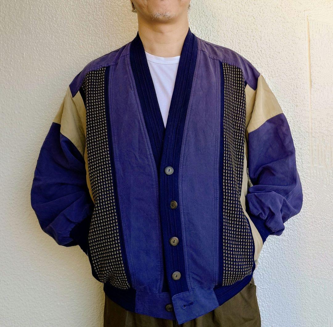 Used Patchwork jacket 古着　パッチワーク　カーディガン　ジャケット　ブルゾン