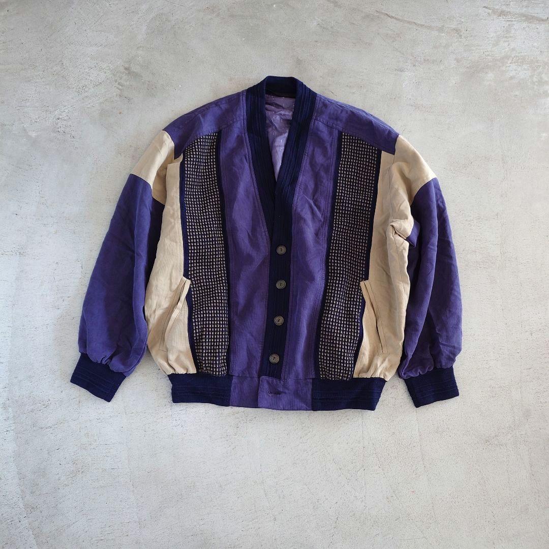 Used Patchwork jacket 古着　パッチワーク　カーディガン　ジャケット　ブルゾン