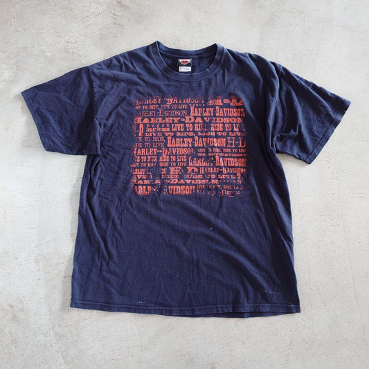 Used Harley Davidson print tee 古着 ハーレーダビッドソン　両面　プリントT　XL