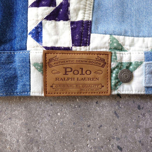 poloralphlauren women patchwork denim jacket xs ポロラルフローレン　レディースパッチワーク　ジャケット　Gジャンxs　ジャケット