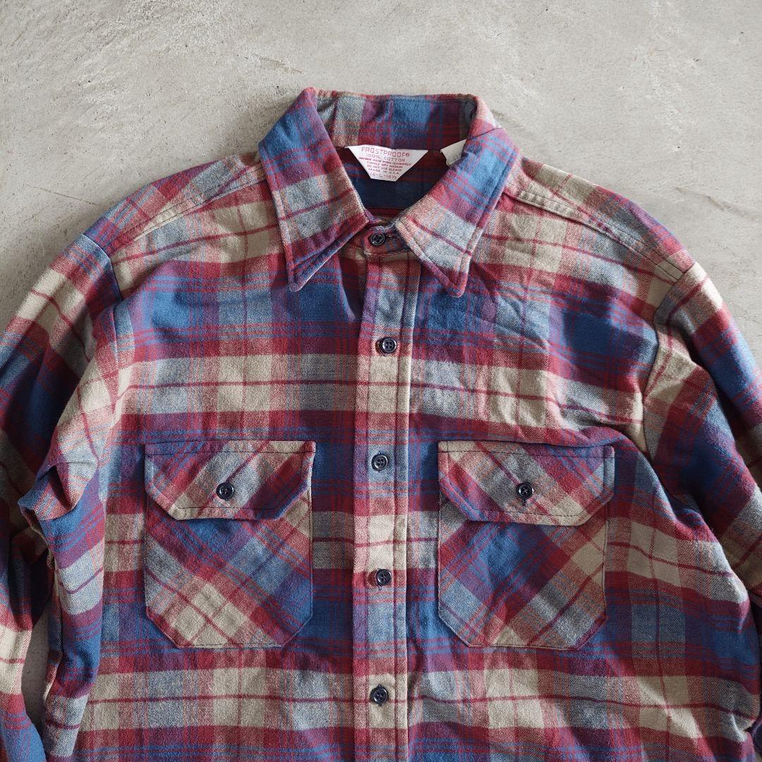 frost poof 70s nel shirts made in USA 16inch ネルシャツ　アメリカ製　