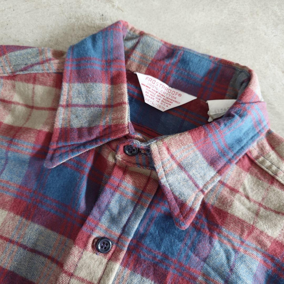 frost poof 70s nel shirts made in USA 16inch ネルシャツ　アメリカ製　