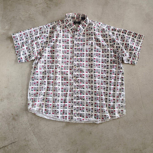 TRADER BAY FLAG PRINT SHIRTS XXLフラッグプリント 総柄　半袖シャツ　XXL　