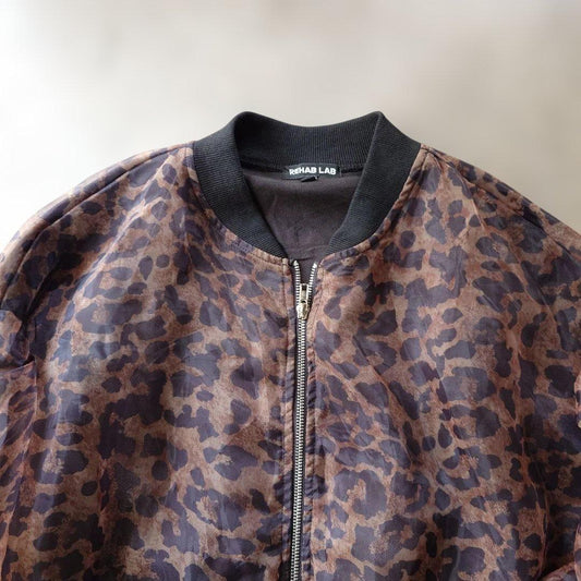 REHAB LAB leopard bomber jacket