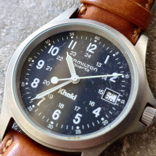 　Hamilton　KHAKI military antique watch ハミルトン カーキ　ミリタリー　腕時計　黒文字盤