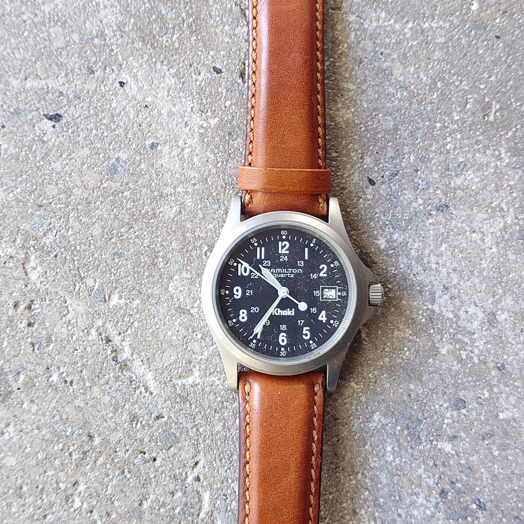 　Hamilton　KHAKI military antique watch ハミルトン カーキ　ミリタリー　腕時計　黒文字盤