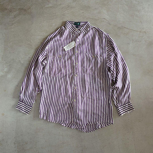 GOOUCH deadstock silk 100 stripe shirtsグーチ デッドストック シルクシャツ　ストライプシャツ