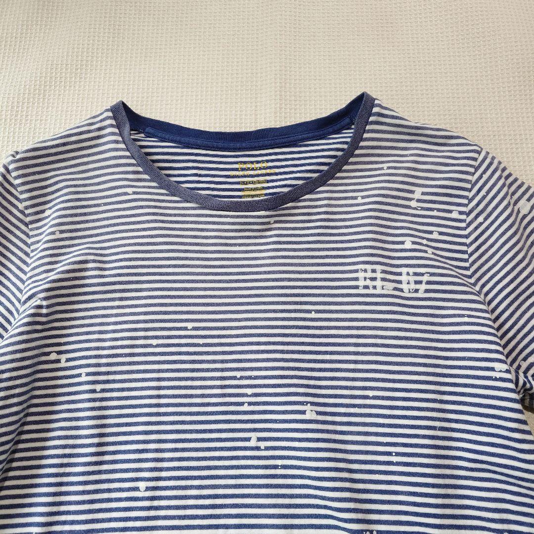 poloralphlauren border tee L wide necjk