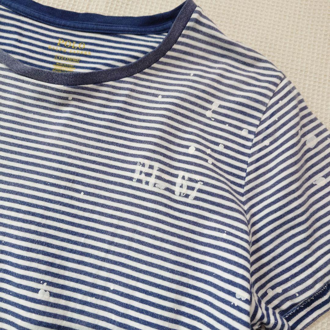 poloralphlauren border tee L wide necjk