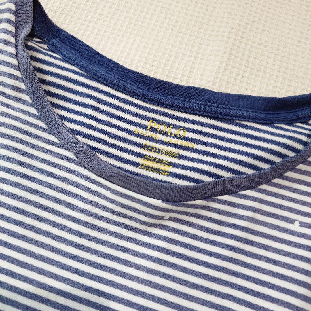 poloralphlauren border tee L wide necjk