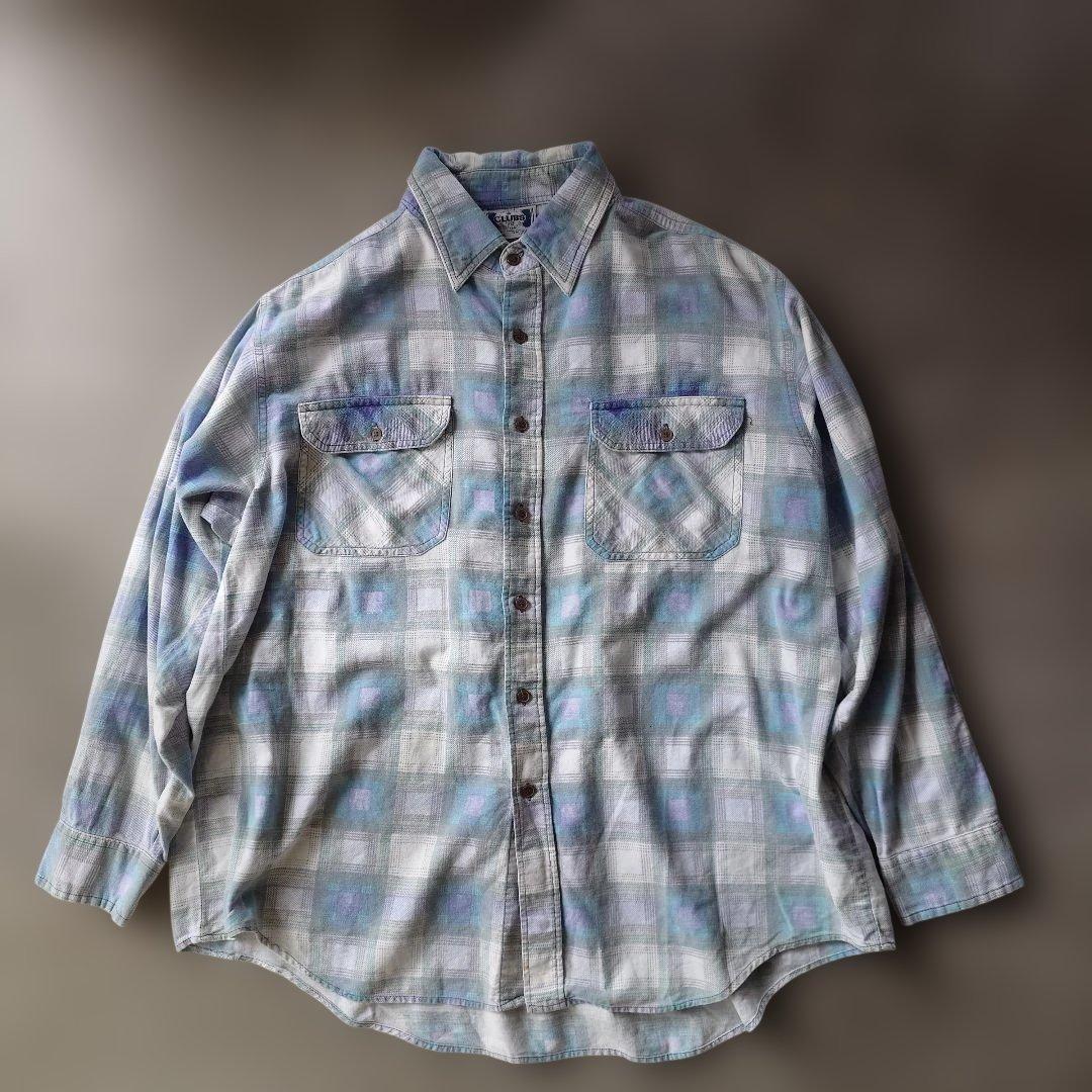 Used print flannel shirts L