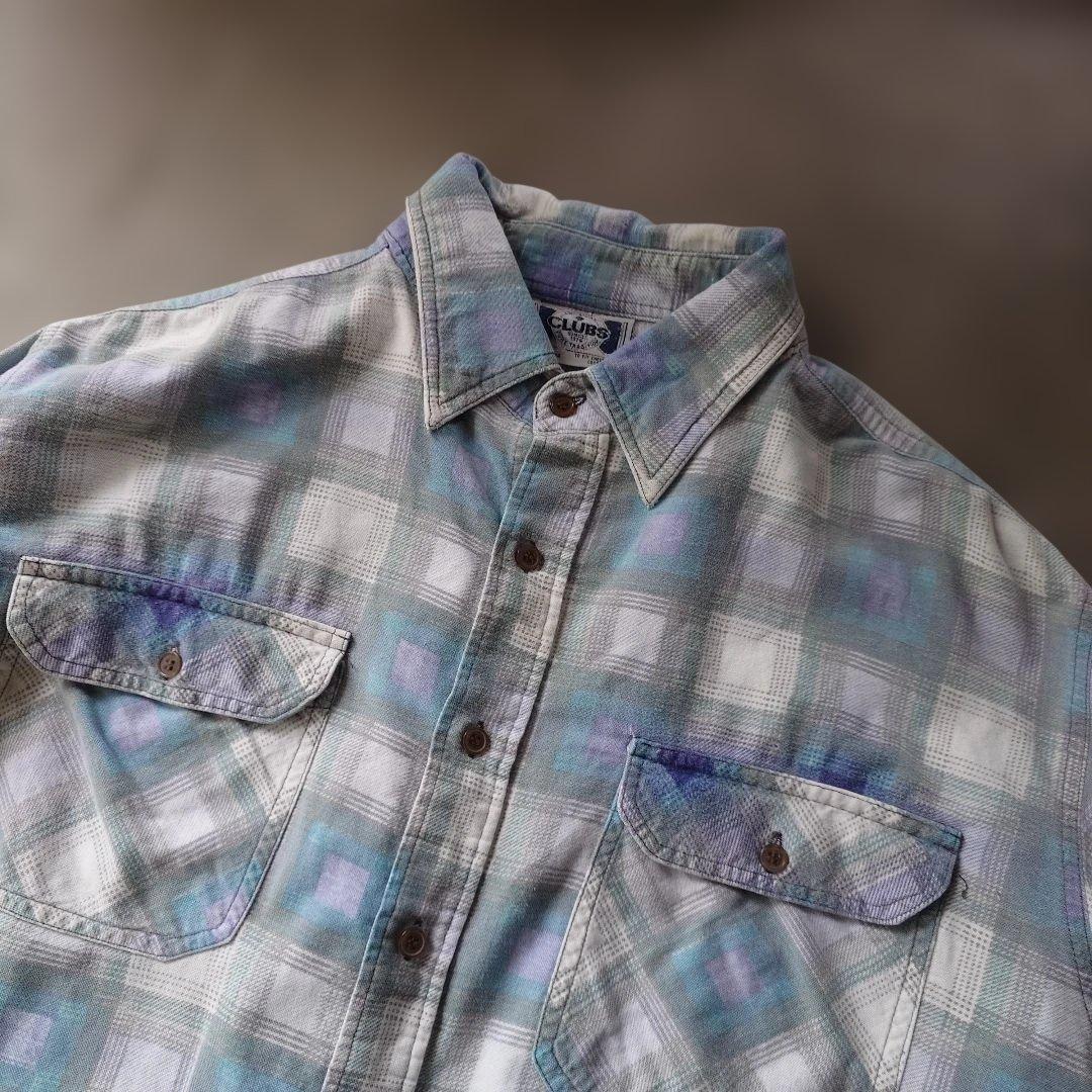 Used print flannel shirts L