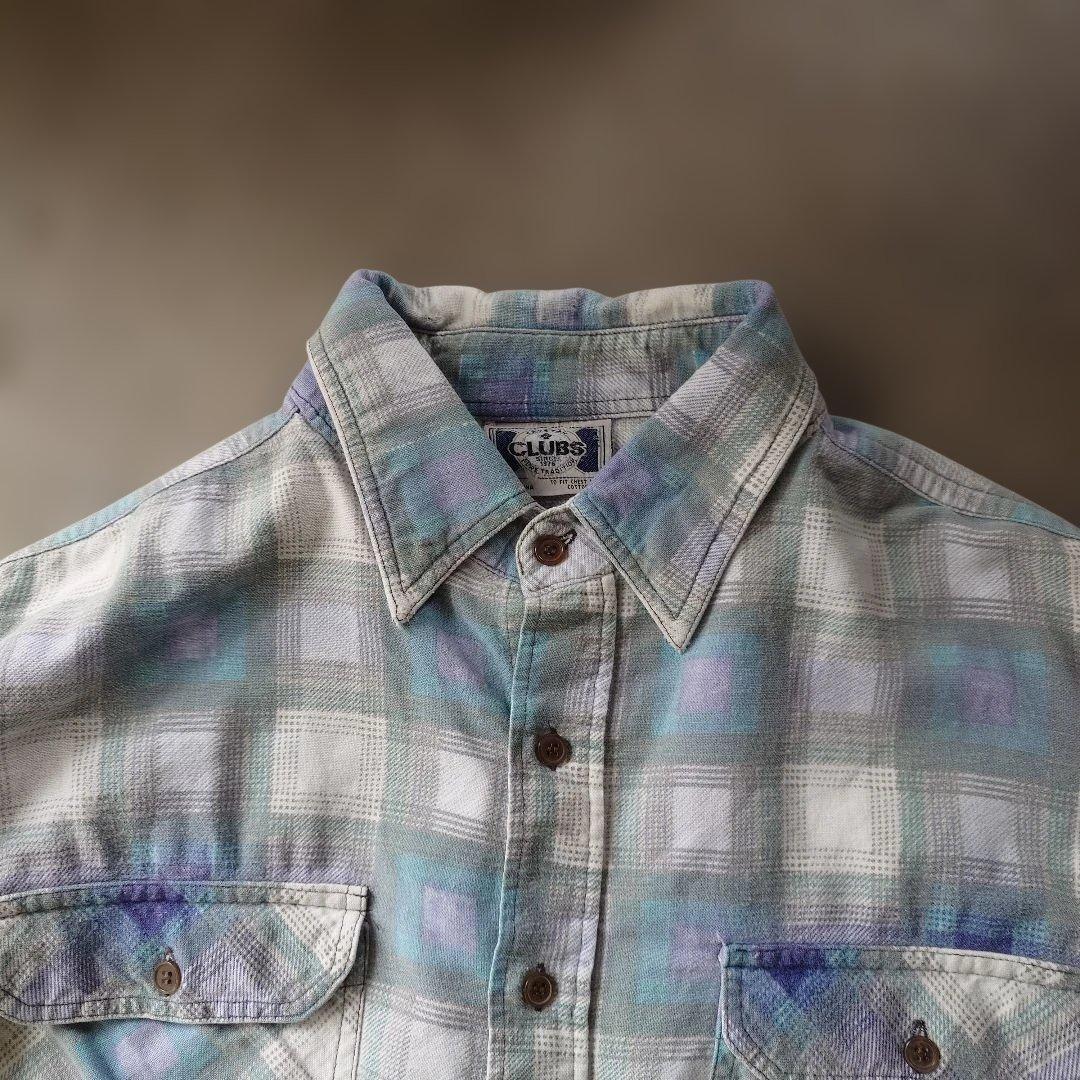Used print flannel shirts L