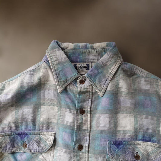 Used print flannel shirts L