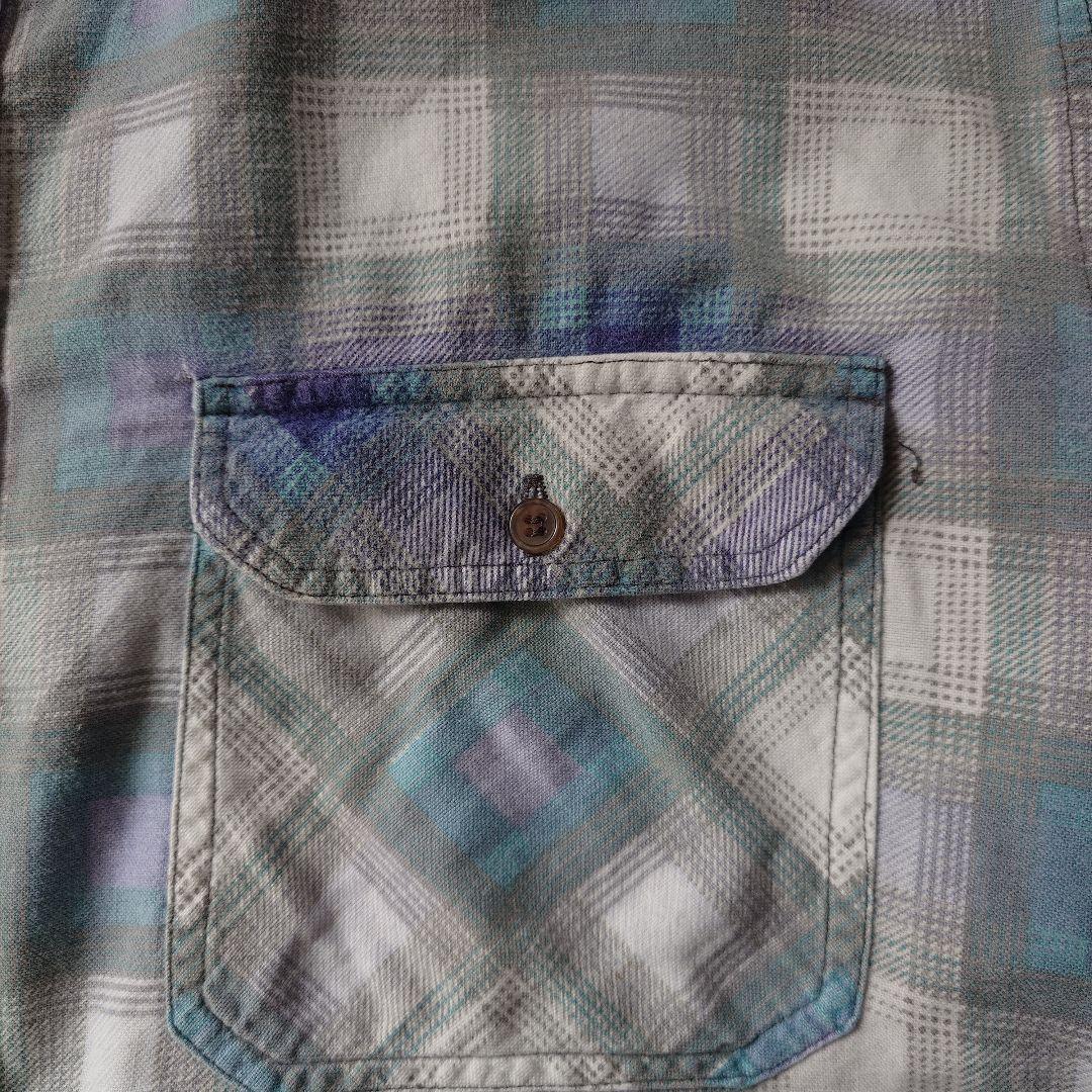 Used print flannel shirts L