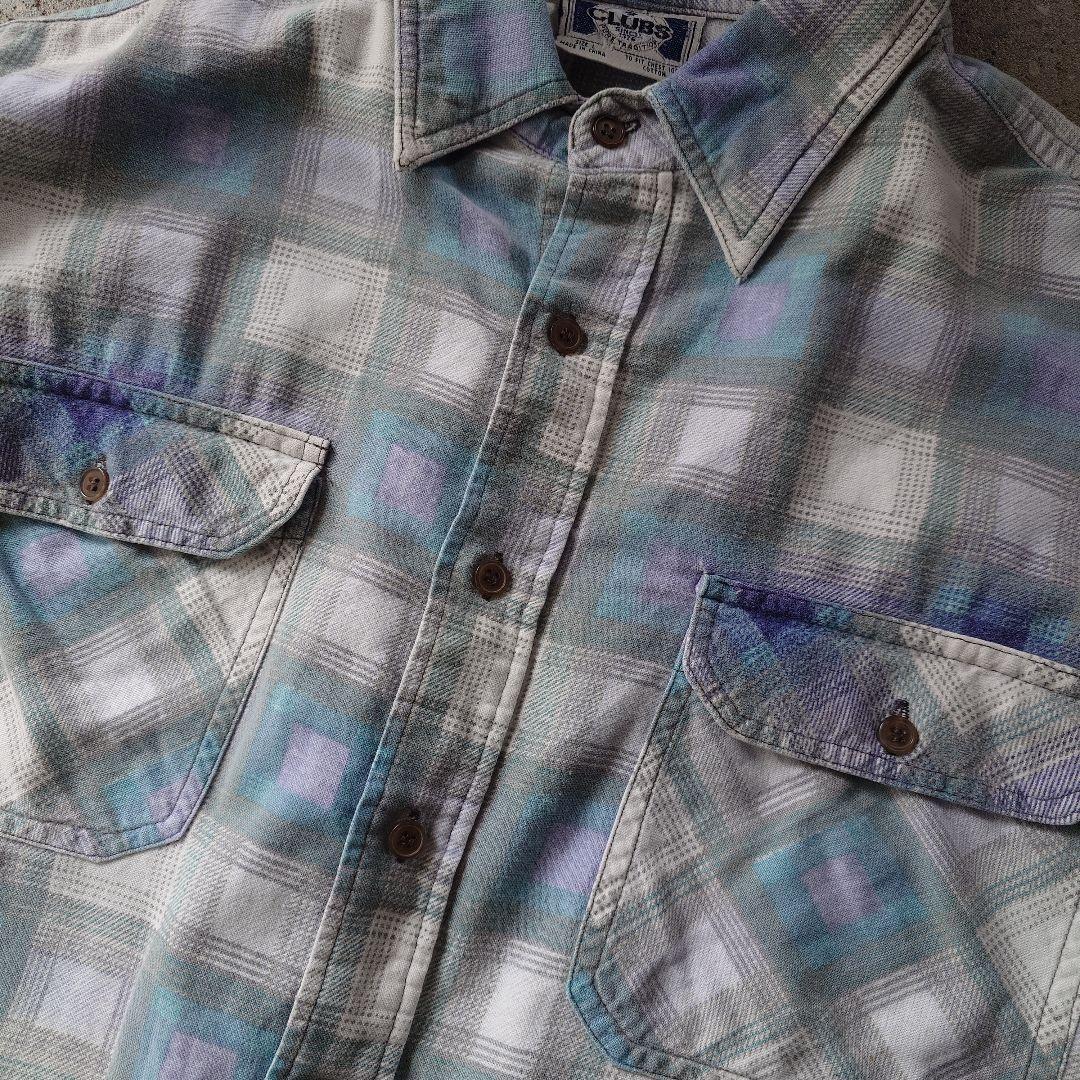 Used print flannel shirts L