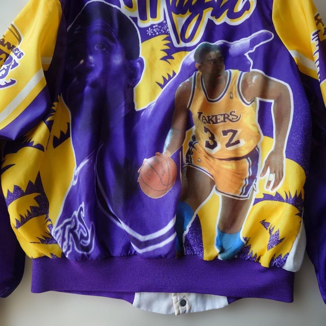 90s chalkline アメリカ製 NBA Lakers マジックジョンソン L