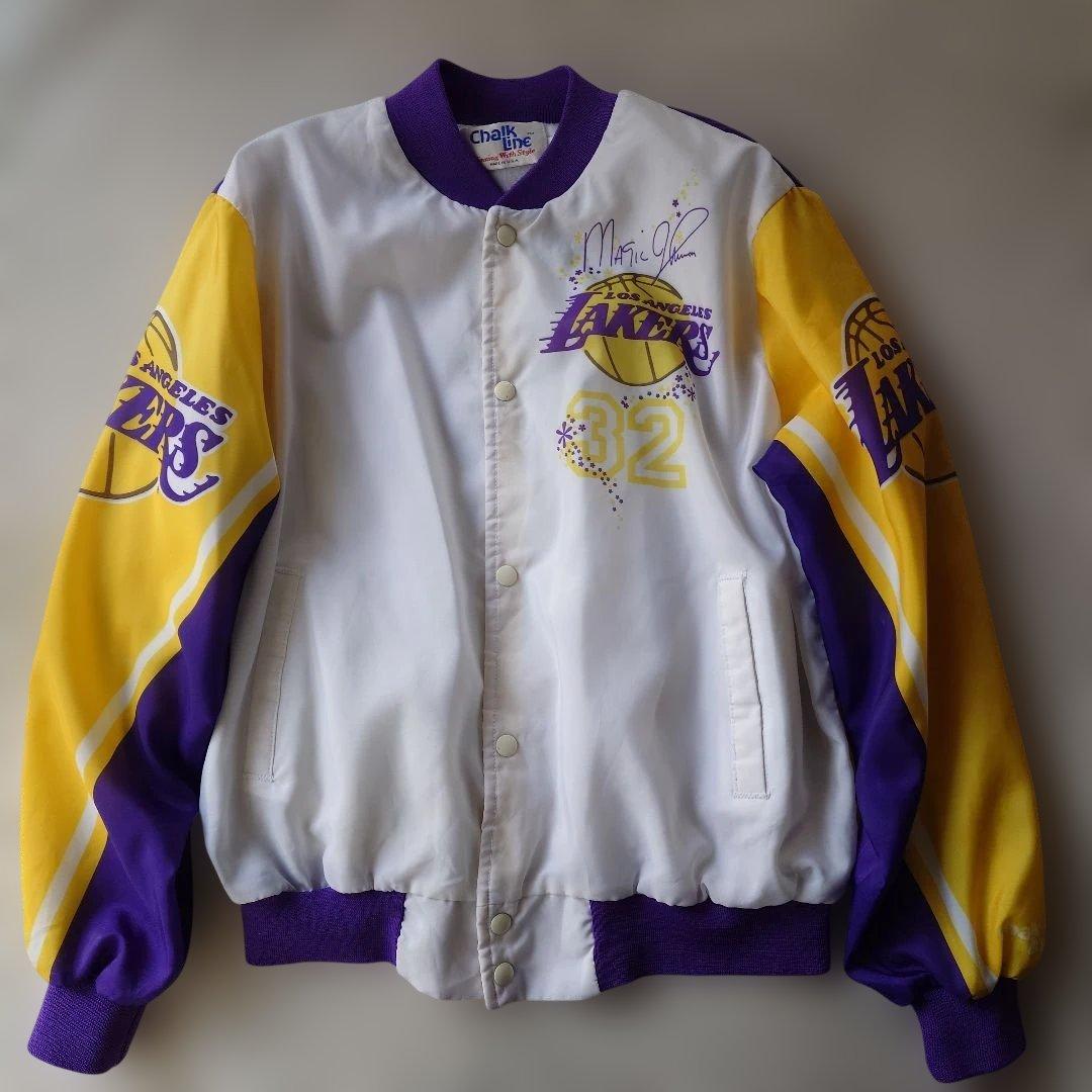90s chalkline アメリカ製 NBA Lakers マジックジョンソン L