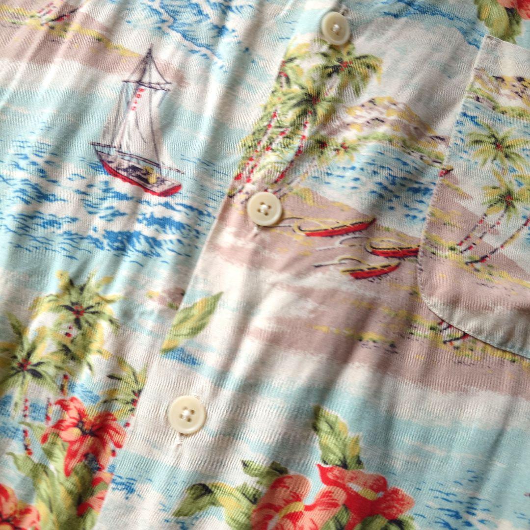 90s POLOSPORT rayon aloha hawaiian shirts L