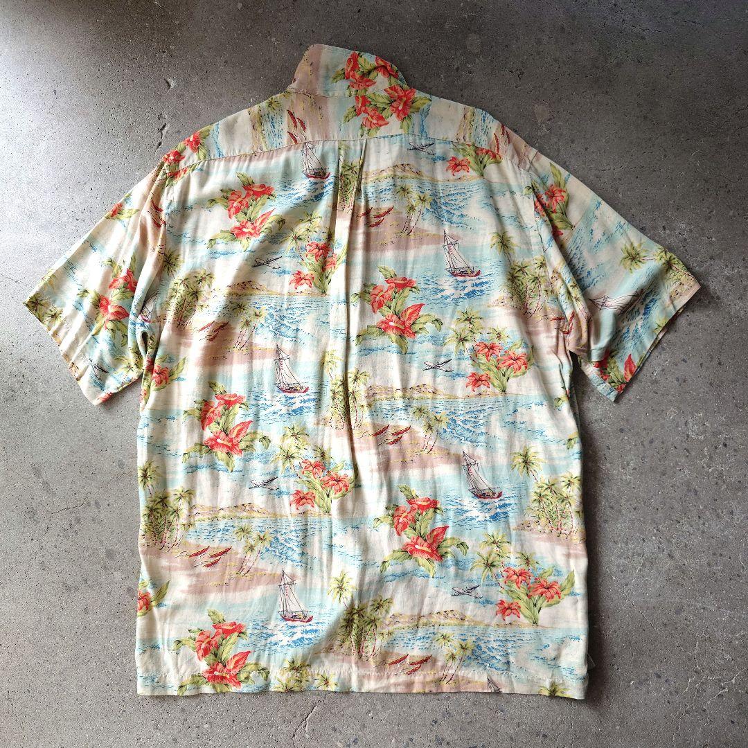 90s POLOSPORT rayon aloha hawaiian shirts L